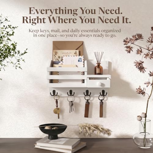 Key Shelf Mail Holder White - Image 4