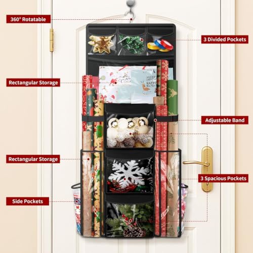 Hanging Wrapping Paper Storage Organizer, Double Sided - Image 5