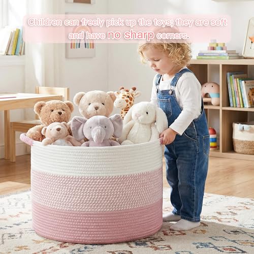 Artfeel Blanket Basket,Cotton Rope Woven Storage Basket - Image 4