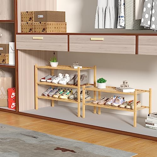 ROMGUAR CRAFT 3 Tier Bamboo Shoe Rack for Closet Free - Image 5