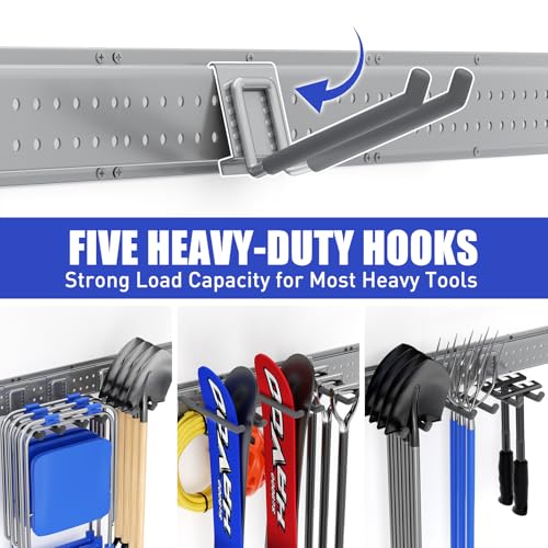 Garage Tool Organizer Wall Mount 49.5 inches with 10 - Image 6