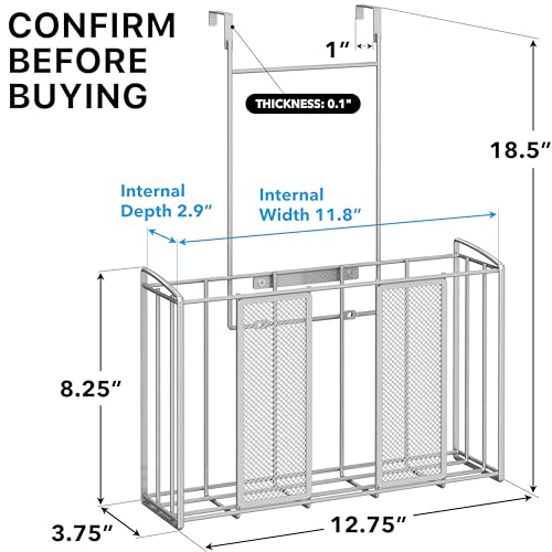 Simple Houseware Over Cabinet Door Mesh Organizer, Silver - Image 3