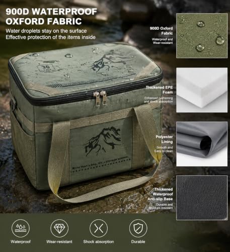36L Multi-Functional Waterproof Camping Storage Box, Army Green - Image 6