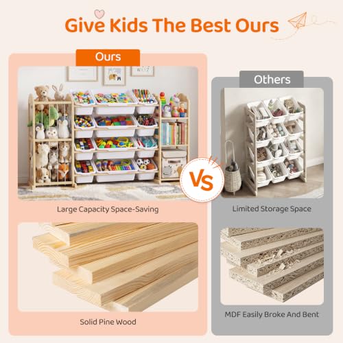 LAMU 3-in-1 Toy Storage Organizer with Bookshelf, Stuffed - Image 7