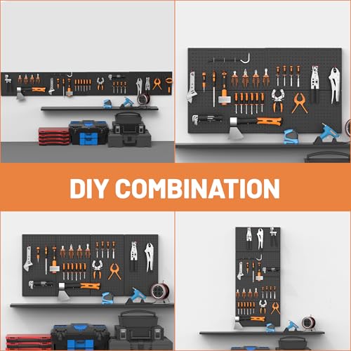 Metal Peg Board Panels with Hooks, Garage Pegboard Tool Organizer - Image 6