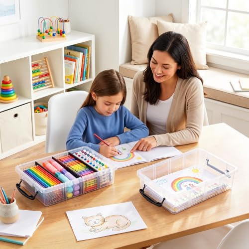 Citylife 2PC Clear Craft Organizers and Storage with 3 - Image 6