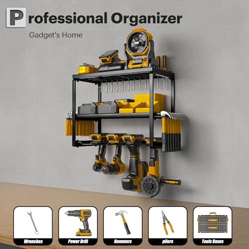 Power Tool Organizer, 3 Layers 4 Drill Holder Wall Mount - Image 4