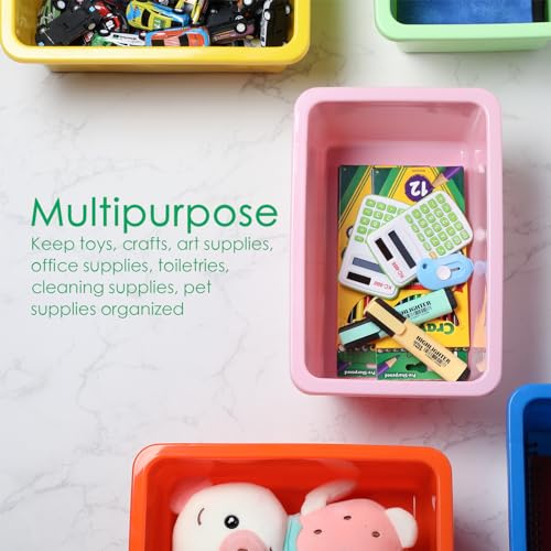 Tuanse 10 Pcs Plastic Cubby Storage Bins Toy Storage Bins - Image 3