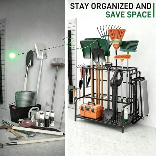 3 Tier Garden Tool Organizer, Yard Tool Tower Rack | Home Organization - Image 5