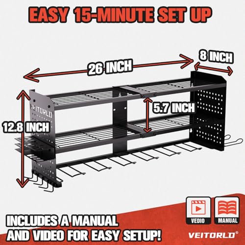 Large Power Tool Organizer Wall Mount, 3-Tier Heavy Duty - Image 3