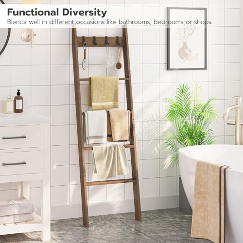 HOOBRO Blanket Ladder for Living Room and Bedroom, 5-Tier - Image 4