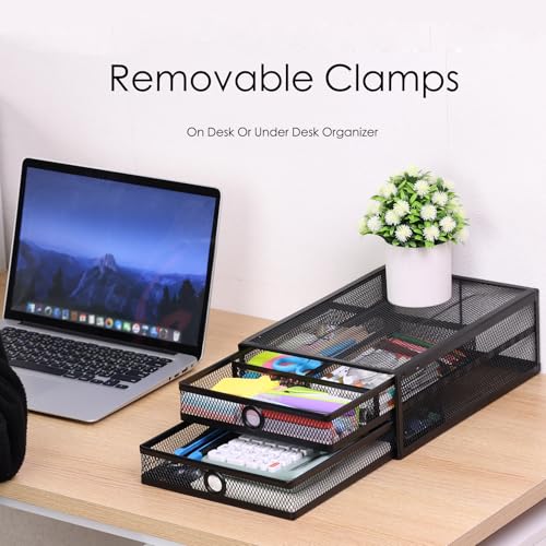 Under Desk Drawer, Clamp on Desk Organizer Slide Out Table - Image 4
