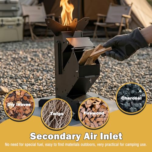 Smokeless Rocket Stove with Secondary Combustion, Portable - Image 5