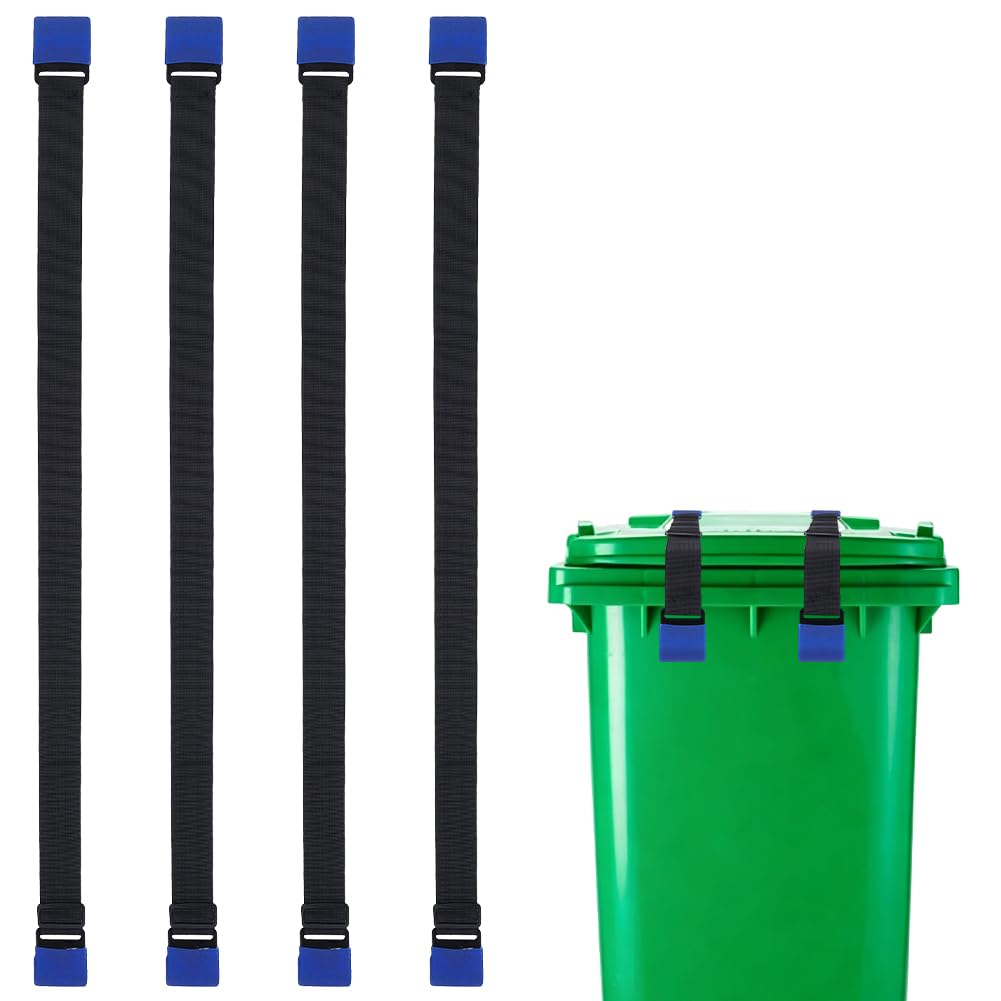 AHANDMAKER 4 Pack Double Claw Trash Can Lock Straps - Image 1