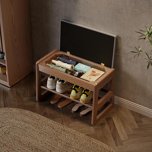 AQIMUELE Shoe Rack Bench,2 Tiers Shoe Bench with Sto | Home Organizati - Image 3