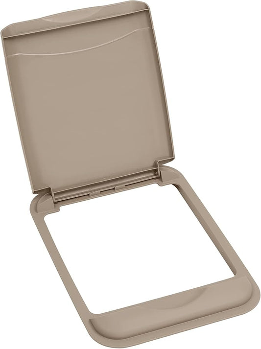 Rev-A-Shelf 50 Qt Under Sink Garbage Can Lid for Base Kitchen & Bathroom Cabinet, Replacement Plastic Trash Bin Lid Only, Champagne, RV-50-LID-12-1-40