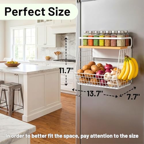 Magnetic Fridge Shelf with Wood Lid, Fruit Potato Onion - Image 4