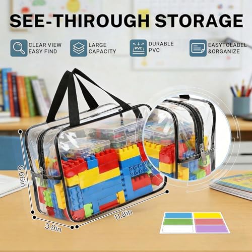 6 Packs Large Toy Storage Bags, Reusable Clear PVC Storage - Image 4