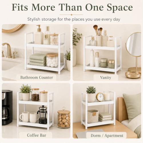 2 Tier Bathroom Counter Shelf Organizer for Skincare Makeup - Image 7