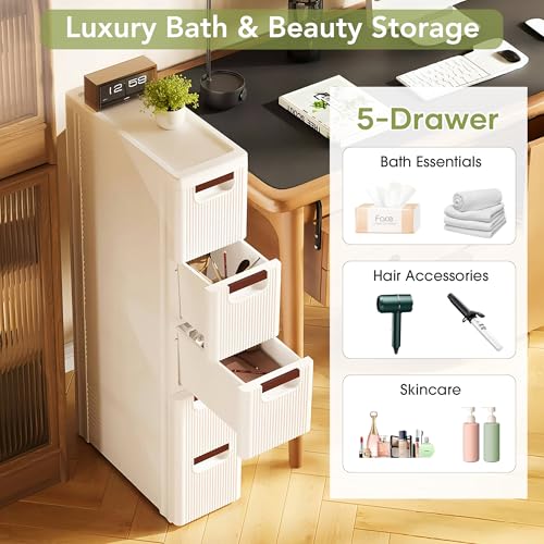 Narrow Bathroom Storage Cabinet with 5 Drawers, 7.5- | All Products - Image 4