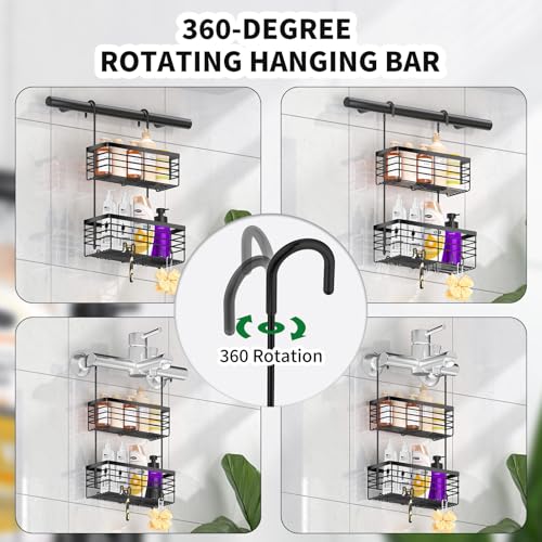 SHANSHUI Shower Hanging Caddy, Double Bathroom Showers Organizer - Image 7