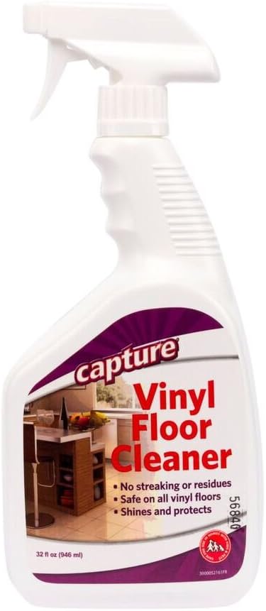Capture Vinyl Floor Cleaner - Cleaning Liquid for Hard Vinyl Flooring - Household or Commercial - Kitchen, Bathroom - Engineered to Clean LVP, VCT - 32oz Portable Spray Bottle