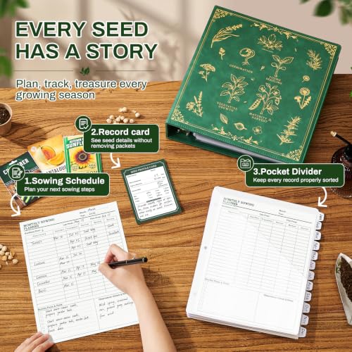 Seed Storage Organizer Binder, 2-Inch D-Ring with 180 - Image 5