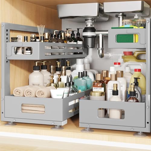 2 Pack 21IN-Depth Under Sink Organizer,Pull Out Cabi | Under Sink Stor - Image 2