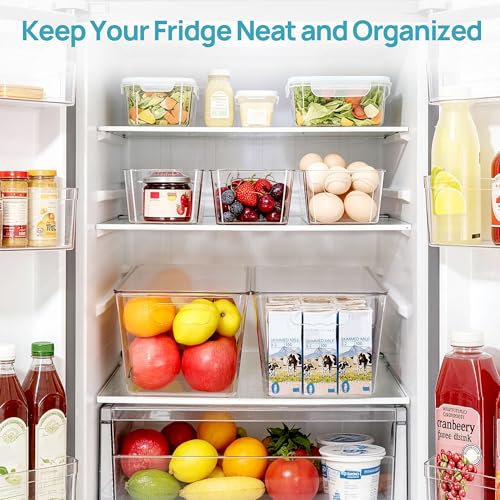 Vtopmart 8 Pack Clear Storage Bins with Lid Set for Pantry - Image 5