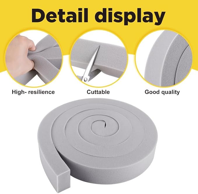 moonoom 3 Pcs Foam Air Conditioner Weatherseal Tape-2''x1''x6.5ft Air Conditioner Foam Tape-Non-Adhesive Foam Seal Strip with Glue Point for Air Conditioner Door Window Seal