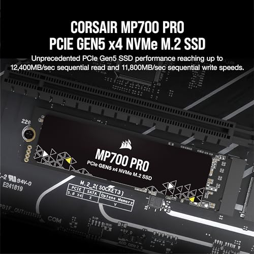 Corsair MP700 PRO 1TB M.2 PCIe Gen5 x4 NVMe 2.0 SSD – M.2 2280 – - Image 3