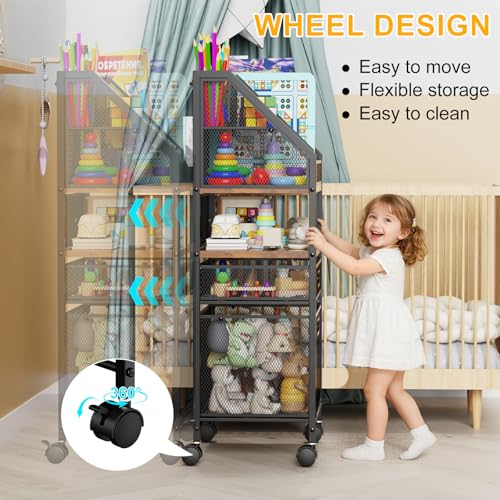 Rolling Cart with Drawers Metal Moving Craft Storage Cart - Image 4