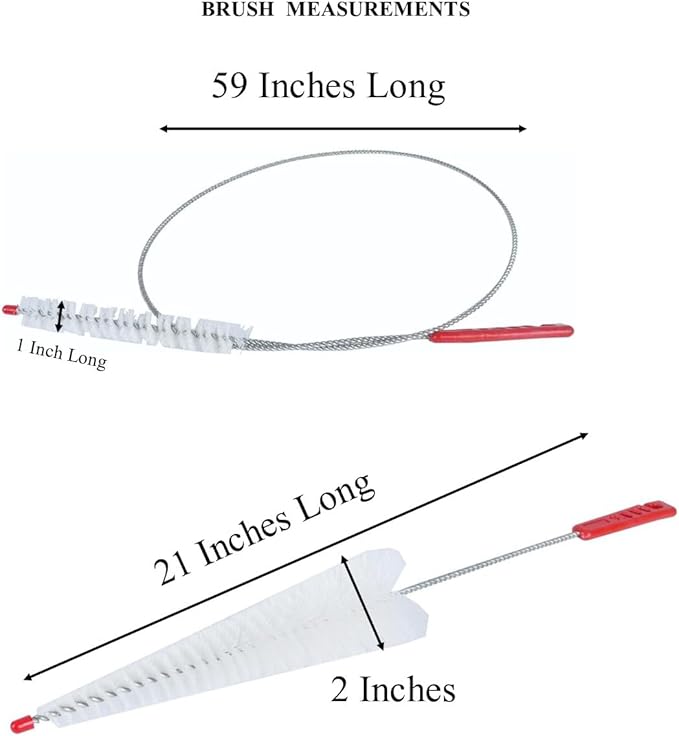 Tube Cleaning Brush Set, Flexible Stainless Steel Pipe Brush, Long and Reusable Cleaning Brush