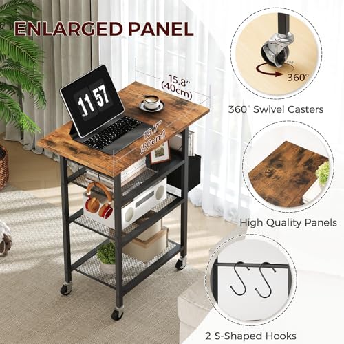 MAHANCRIS 4-Tier Printer Stand, Rolling Printer Table on Wheels - Image 5