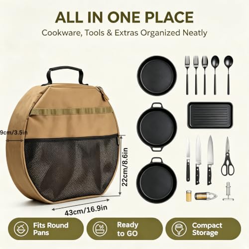 Round Bakeware Storage Bag with Tool Pockets, Waterproof - Image 5