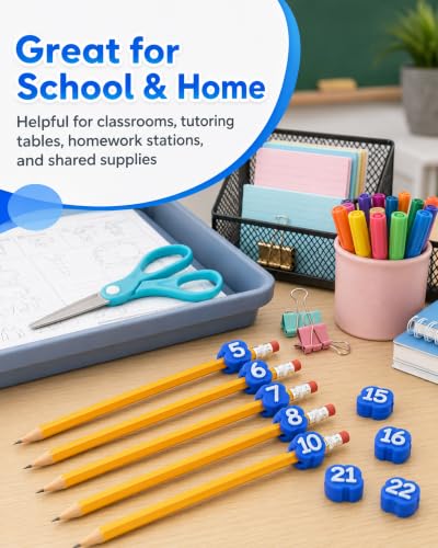 Numbered Pencil Toppers,Reusable Classroom Pencil - Image 3