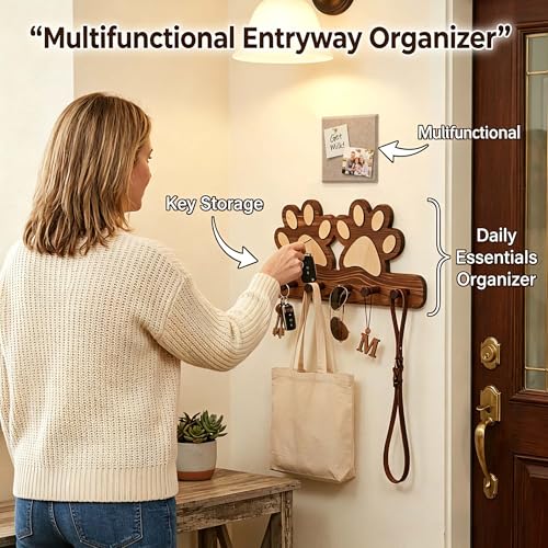 Farmhouse Dog Leash Holder for wall, Dog Accessory | Home Organization - Image 3