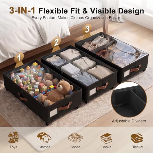 Under Bed Storage with Wheels, Rolling Container | Home Organization - Image 6