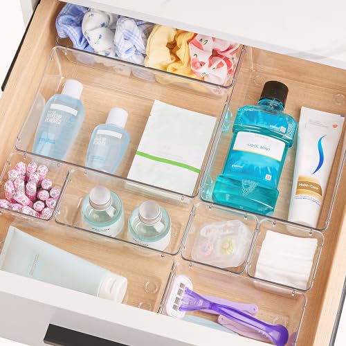 Vtopmart 25 PCS Clear Plastic Drawer Organizers Set, 4-Size - Image 6