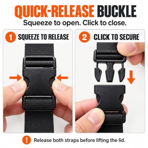Trash can lid Lock Strap, Adjustable Outdoor Trash can lid Latch - Image 4