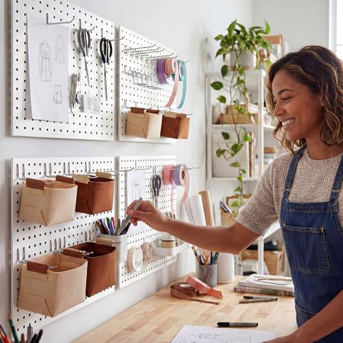 4 Pack Peg Board Organizer, Includes Metal PegBoard - Image 3