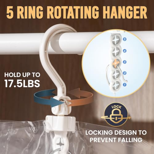 TAILI Hanging Vacuum Storage Bags for Clothes Space Saver 6 Combo - Image 3