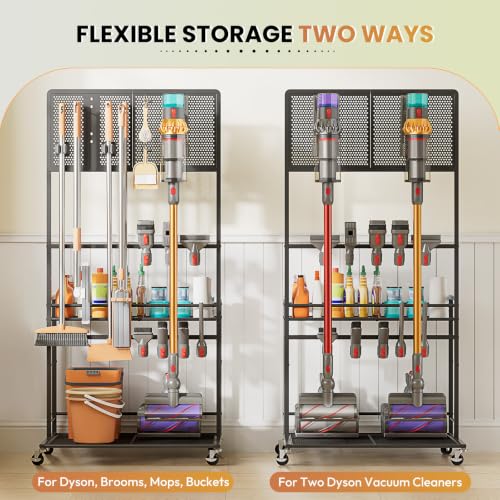 Vacuum Stand for Dyson V15 V12 V11 V10 V8 V7 V6 with Broom - Image 4