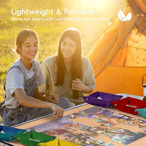 Tektalk Jigsaw Puzzle Board with 6 Color Sorting Trays - Image 3
