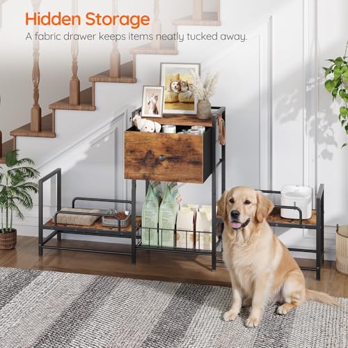 HOOBRO Dog Feeding Station with Drawer, 2 Elevated Bowl - Image 3