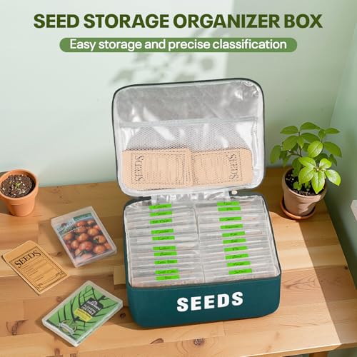 22 Slots Seed Storage Organizer Box, Green - Image 7