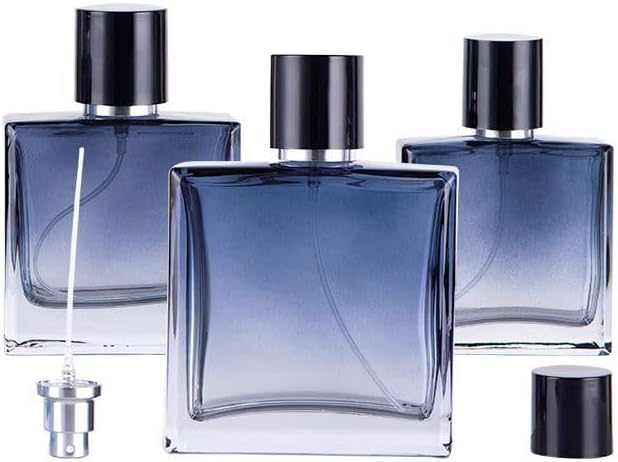 Glass Perfume Bottle Empty Refillable 8Pack Clear Travel Perfume Spray Atomizer Bottle 30ml Perfume Fine Mist Spray Perfume Bottle Atomizer Container with Sprayer Applicator (Gradient Blue 30ml 8PCS)