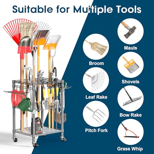 T1 Garden Tool Organizer（with Lockable Wheels） Heavy Duty - Image 7
