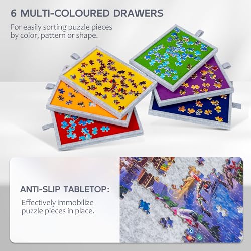 Lavievert 2000 Pieces Portable Jigsaw Puzzle Board with 6 - Image 6