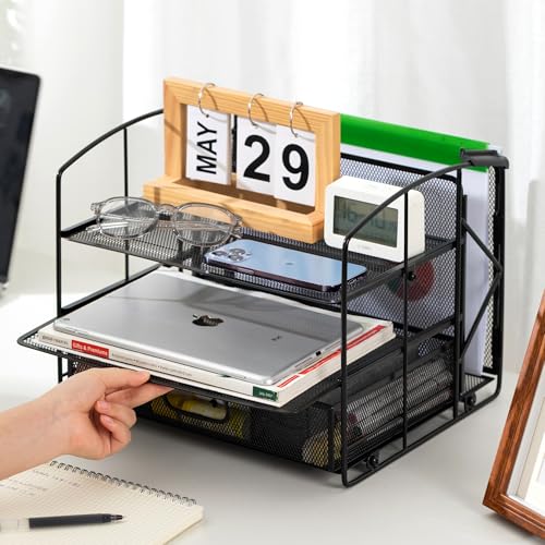 Amazon Basics Sturdy Rectangular Desktop Organizer with 3 Trays - Image 5